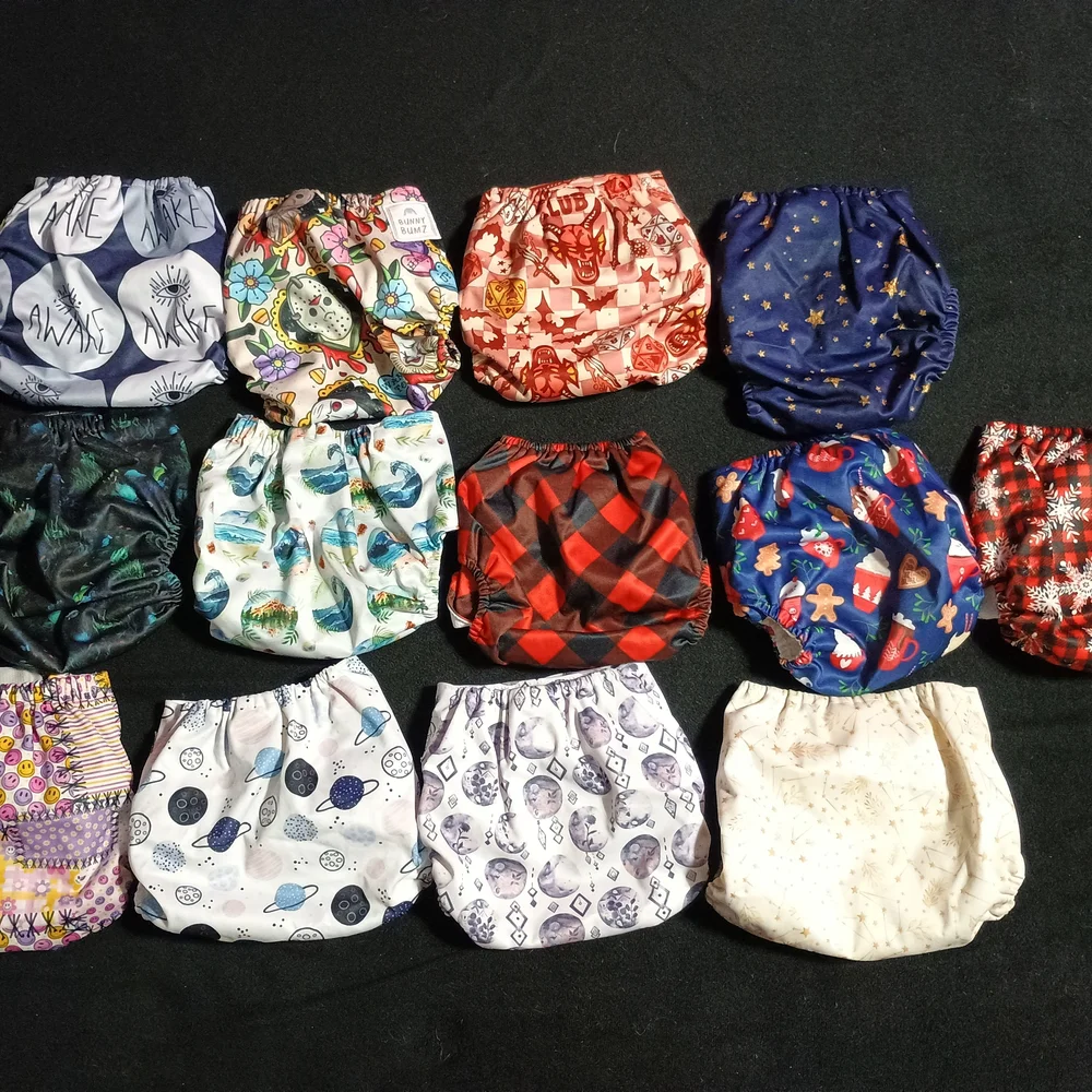 AWJ Cloth Diaper Destash Bundle -13 Total - Athletic Wicking Jersey Stout House